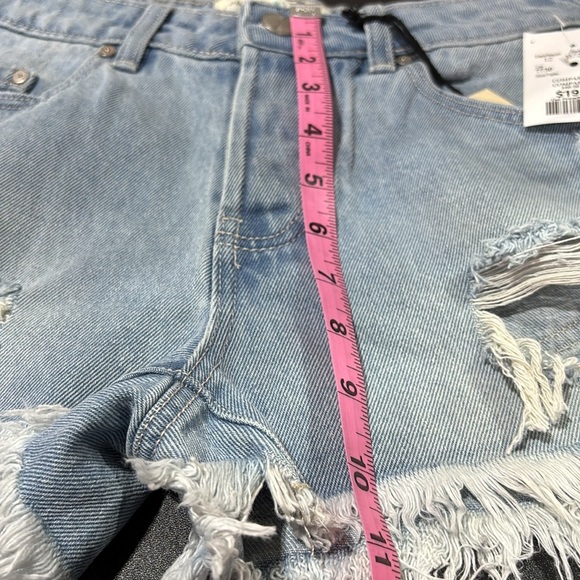 Ban-Jara high rise loose fit, button fly, distressed ripped fringe 5 pocket,belt - Picture 9 of 10